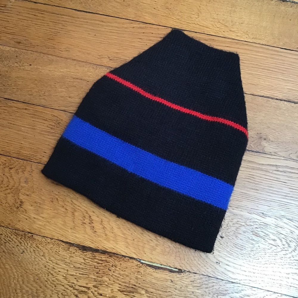 Vintage Wool Ski Hat Windproof Lined EUC Winter Beanie Snow Black Red Blue